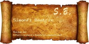 Simonfi Beatrix névjegykártya