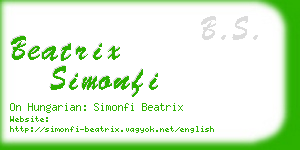 beatrix simonfi business card